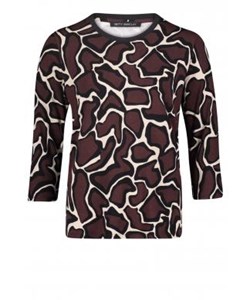 Obrázek Betty Barclay triko 3/4 rukáv, hnědé, vzor žirafa
