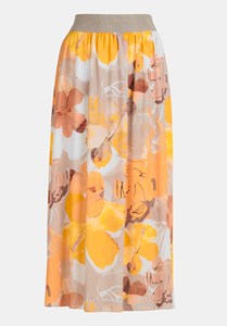 Obrázek Betty Barclay sukně s květy,dlouhá žlutá/hnědá